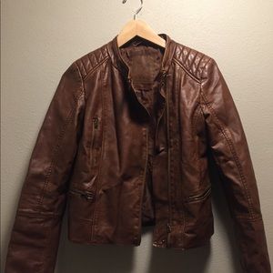 24 HOUR PRICE DROP brown leather jacket!